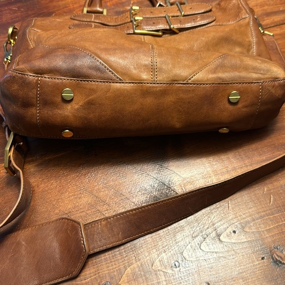 Rachel Zoe Brown Leather Satchel Tote Bag with Detachable Crossbody Strap - Picture 5 of 12